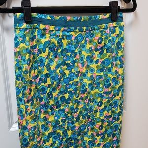 Boden Floral Modern Pencil Skirt Blue/Yellow/Pink